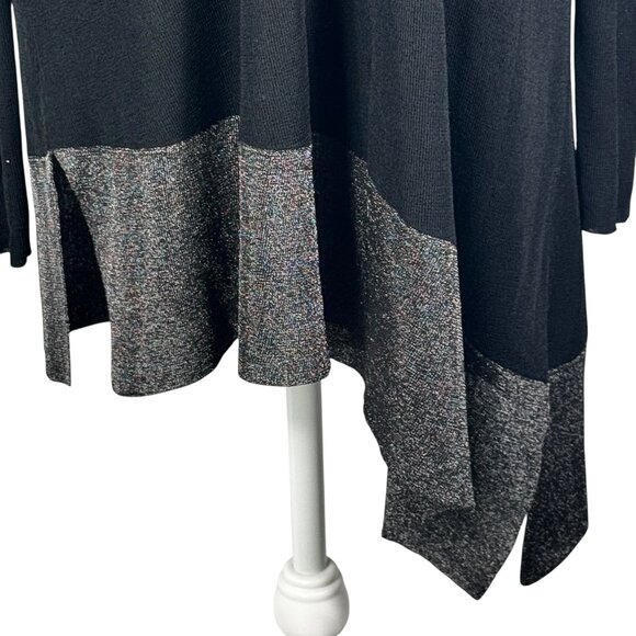 Like new Eileen Fisher Black & Metallic Asymetrical Tunic or Mini Dress Size Med - Picture 9 of 10
